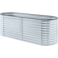 Almo Fulfillment Services Llc Hanover Galvanized Steel Oval Raised Planter Bed, 31.5"D x 94"W x 32.2"H, Silver HANOVGB-2SLV